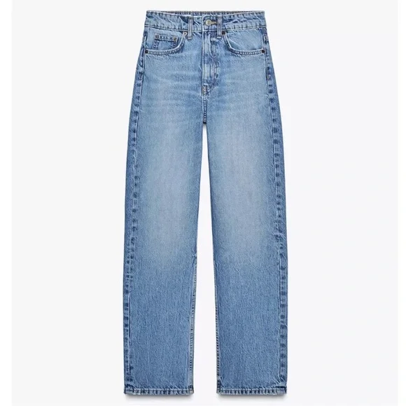ZARA High Waist 90s Vintage Jeans Mom Fit Jean Classic Blue Denim Women's Jeans - Picture 7 of 12